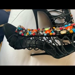 Giuseppe Zanotti Strappy Heels with Rhinestones